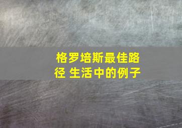 格罗培斯最佳路径 生活中的例子